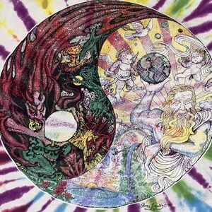 Heaven and Hell Vintage Tie Dye Tee Single Stitch Yin Yang